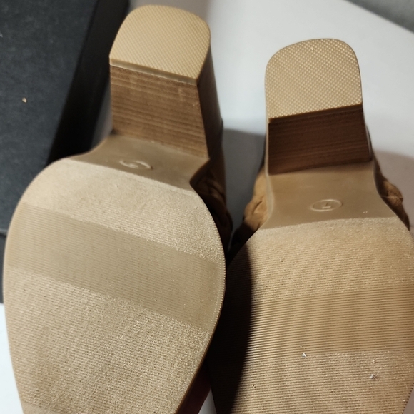 Tan Braided Heeled Boots In Size 7 - Picture 7 of 8